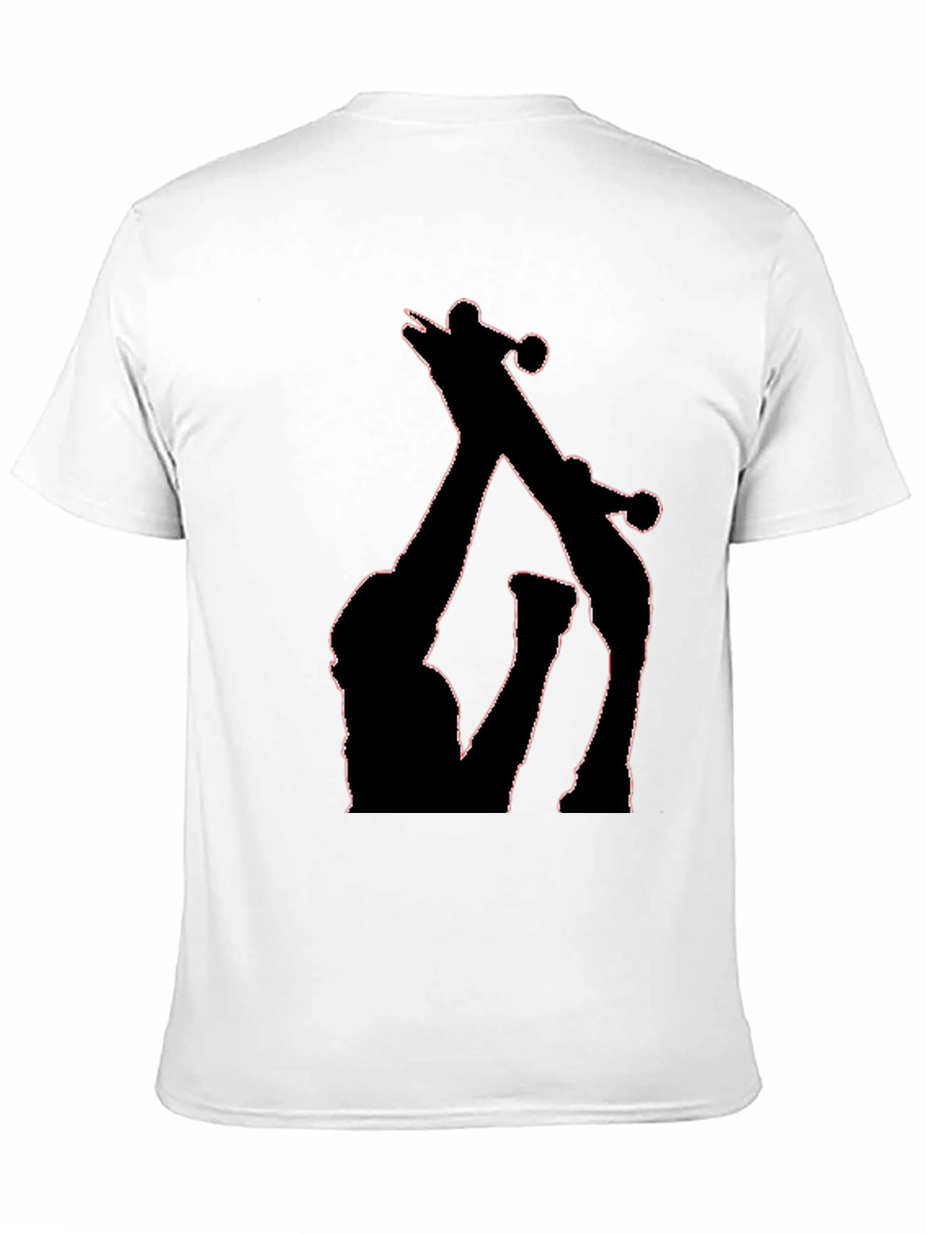 Black T-Shirt with Giraffe Silhouette Graphic