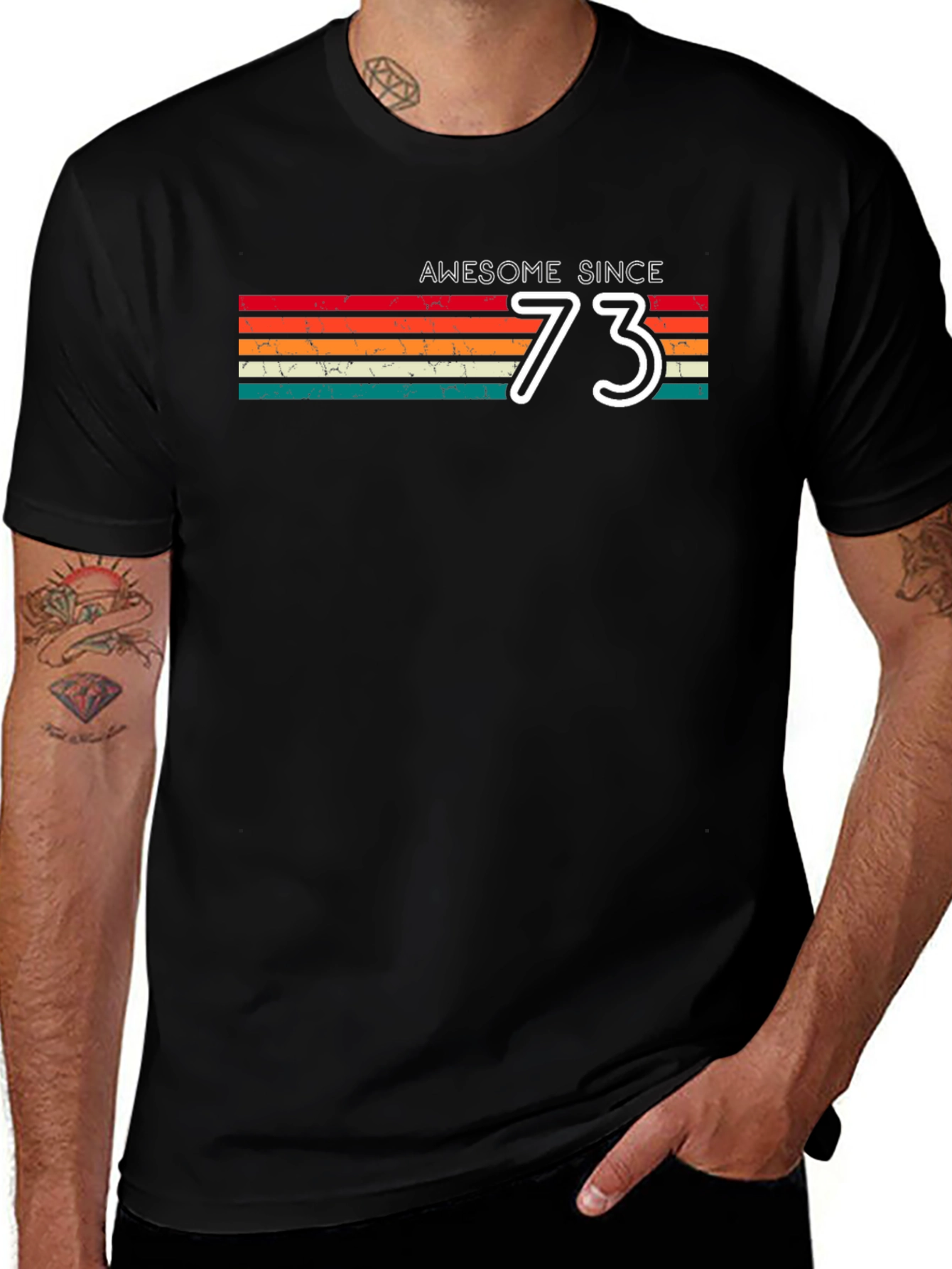 Awesome Since 1973 Graphic T-Shirt - Retro Birthday Tee