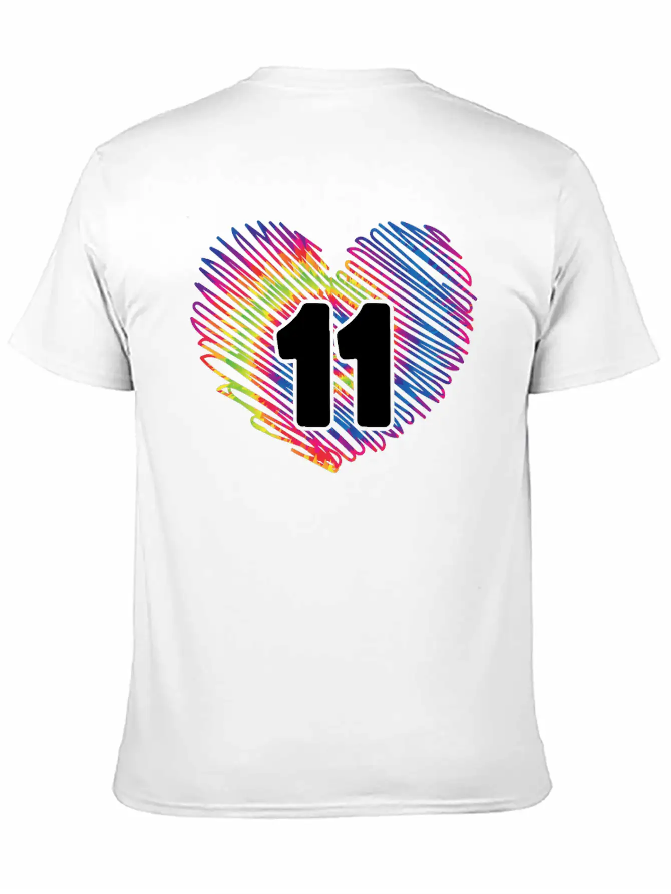11th Birthday Heart Tie Dye | Tie Dye Themed Unisex Casual T-Shirt – Clean Design For Daily Comfort