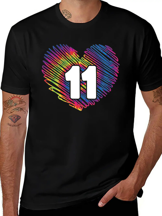 11th Birthday Heart Tie Dye | Tie Dye Themed Unisex Casual T-Shirt – Clean Design For Daily Comfort