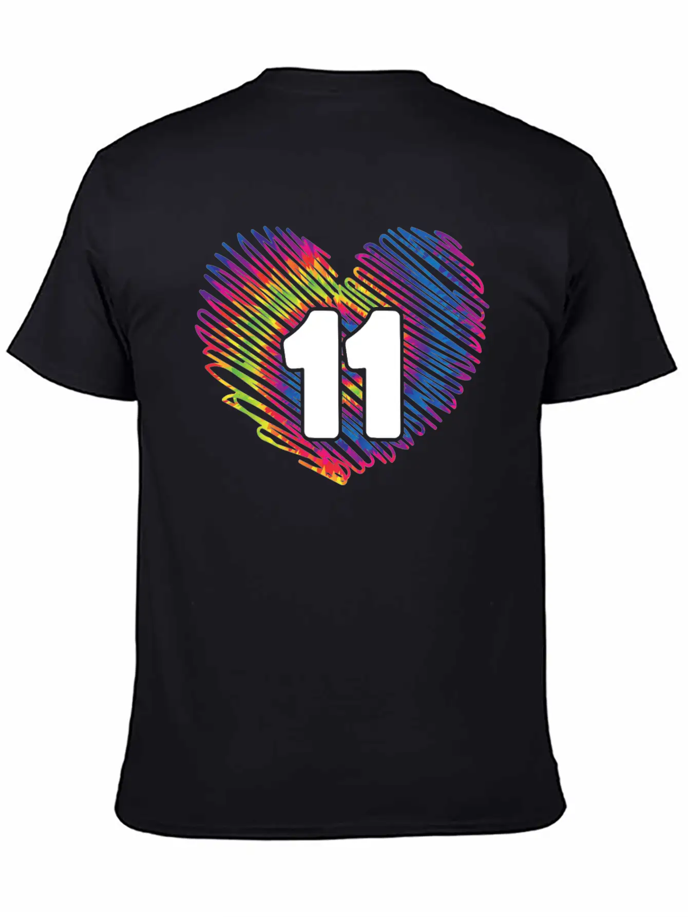 11th Birthday Heart Tie Dye | Tie Dye Themed Unisex Casual T-Shirt – Clean Design For Daily Comfort