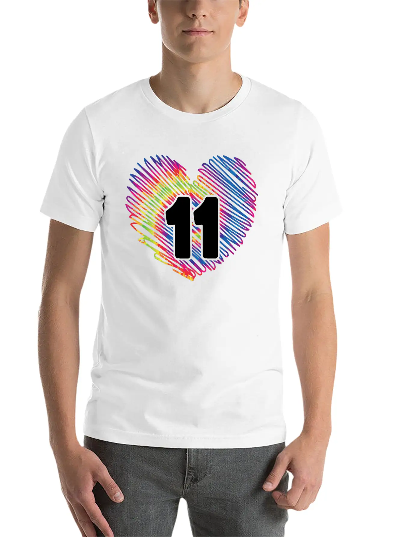 11th Birthday Heart Tie Dye | Tie Dye Themed Unisex Casual T-Shirt – Clean Design For Daily Comfort