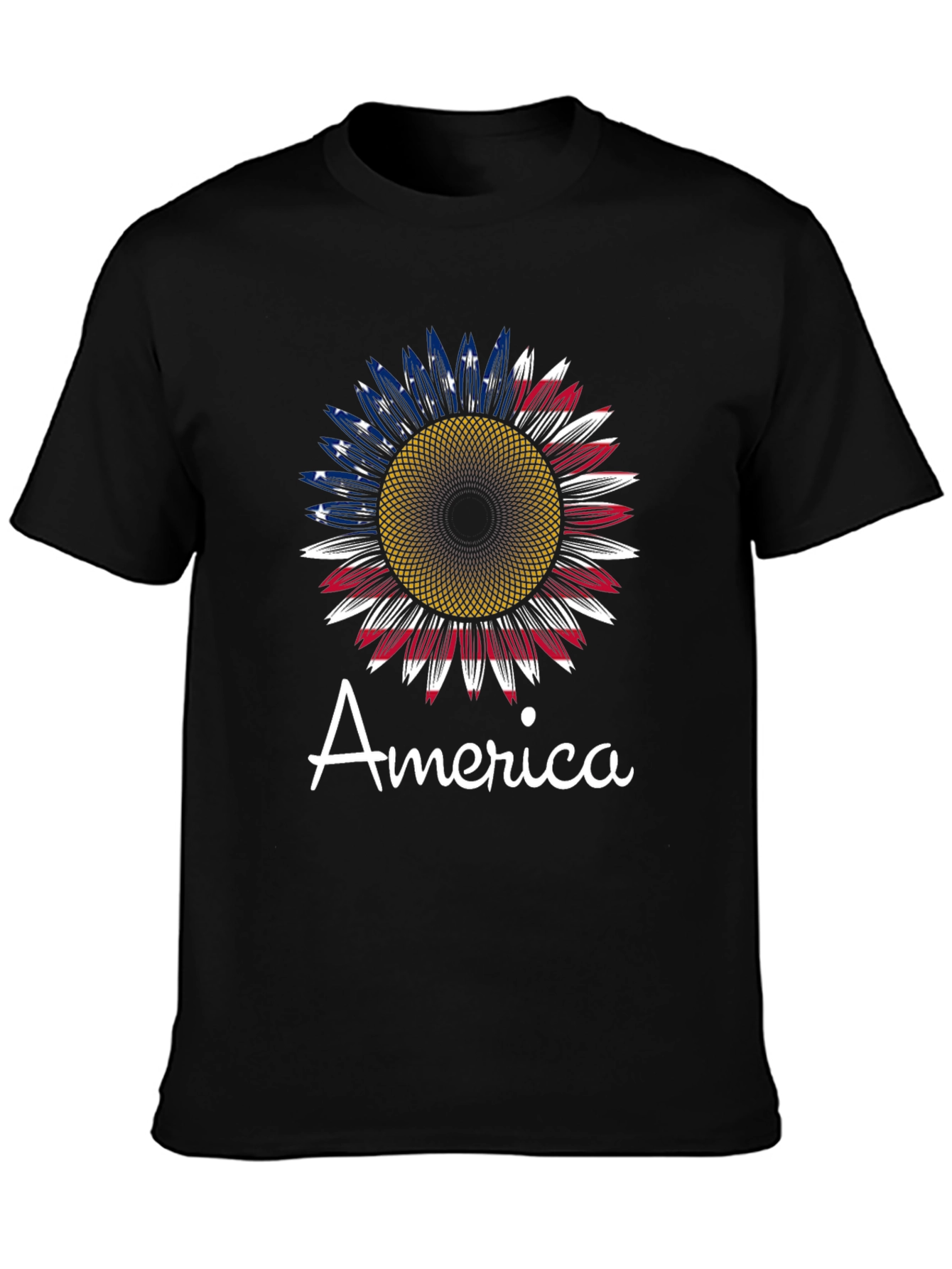 American Flag Sunflower Graphic Tee