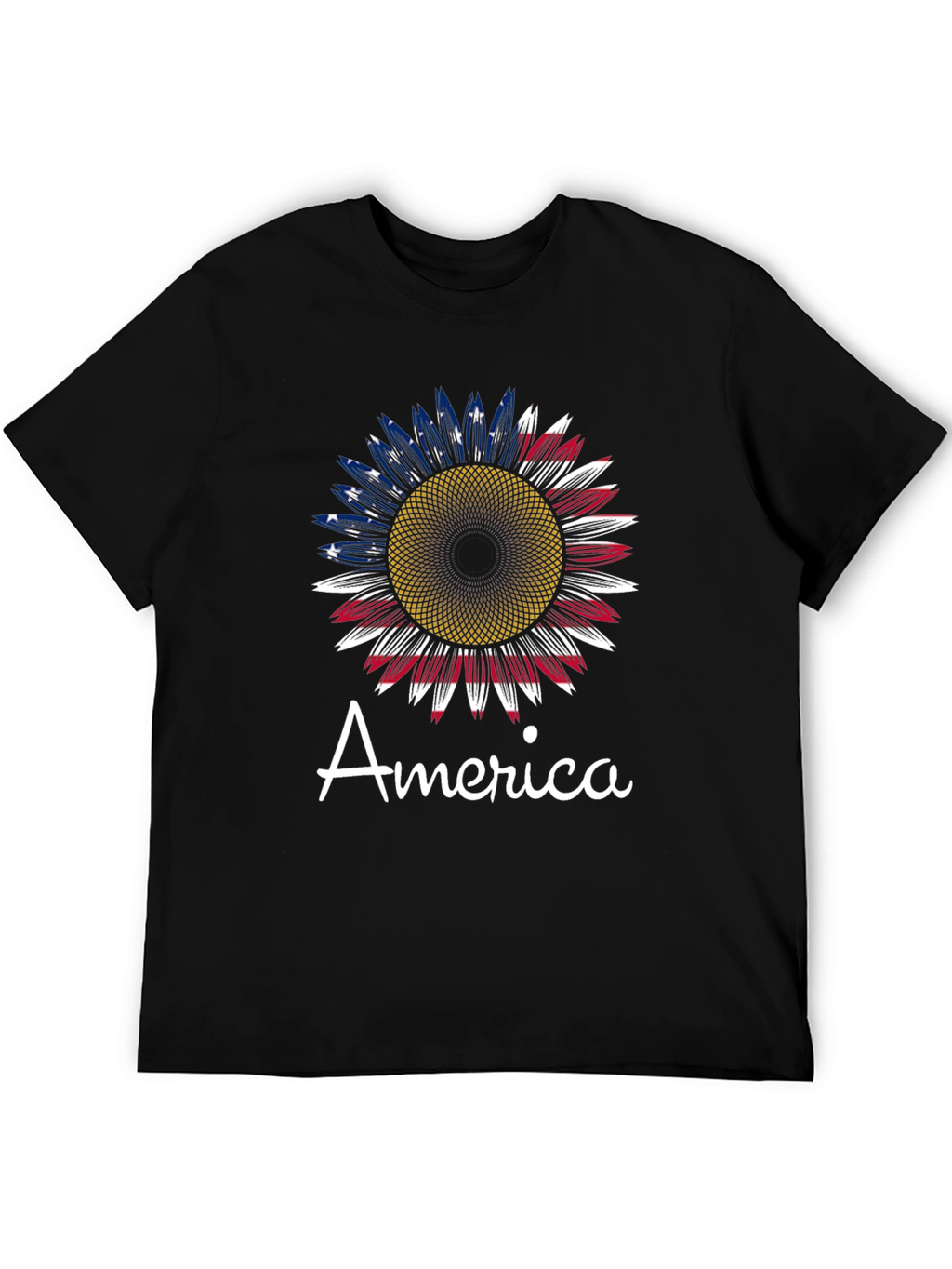 American Flag Sunflower Graphic Tee