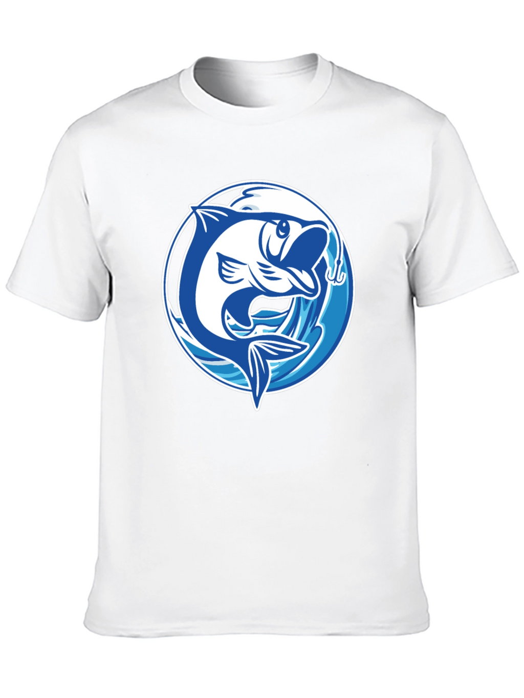 Black Fishing T-Shirt with Fish Graphic