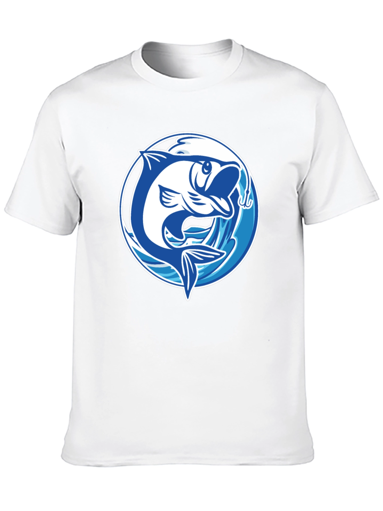 Black Fishing T-Shirt with Fish Graphic