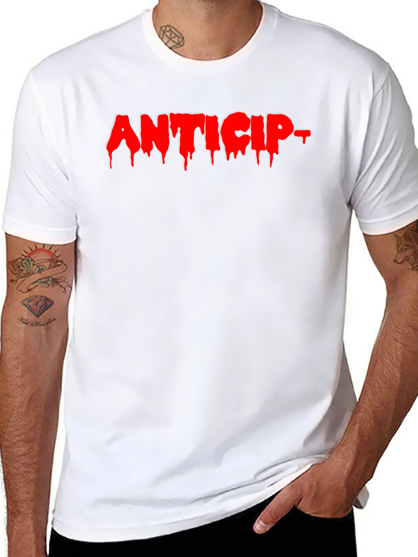 Anticip T-Shirt - Graphic Print Black Tee