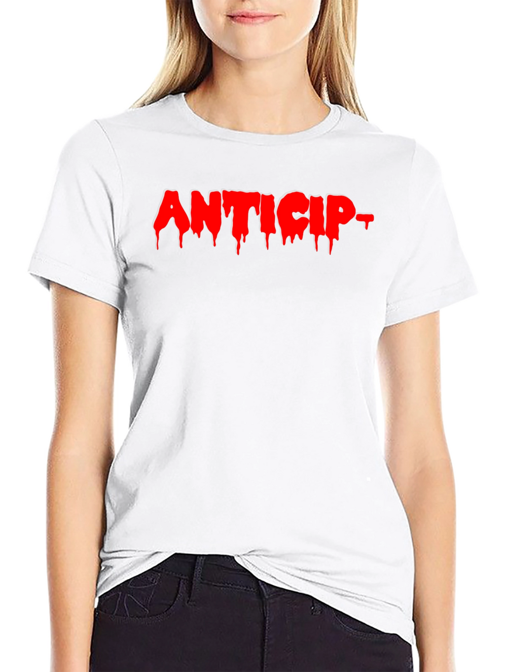 Anticip T-Shirt - Graphic Print Black Tee