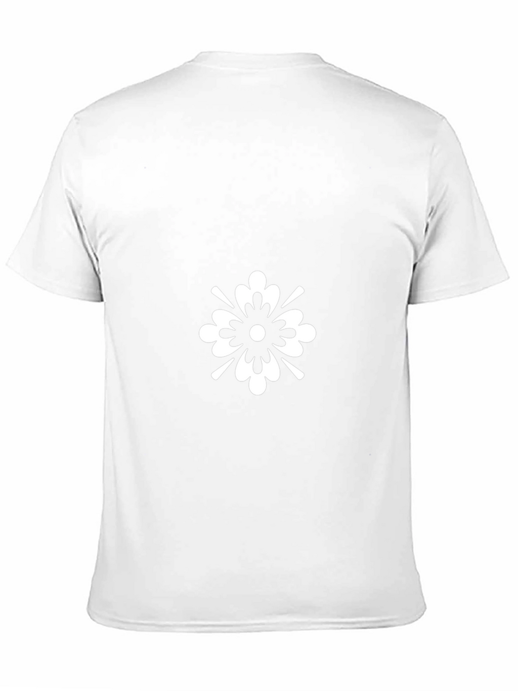 Black T-Shirt with White Floral Graphic