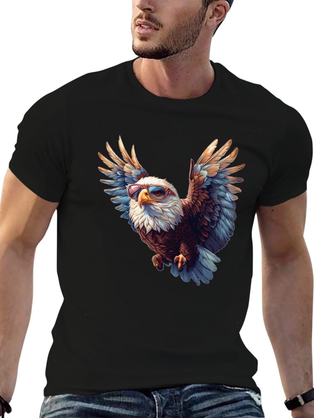 Bald Eagle Sunglasses Graphic Tee