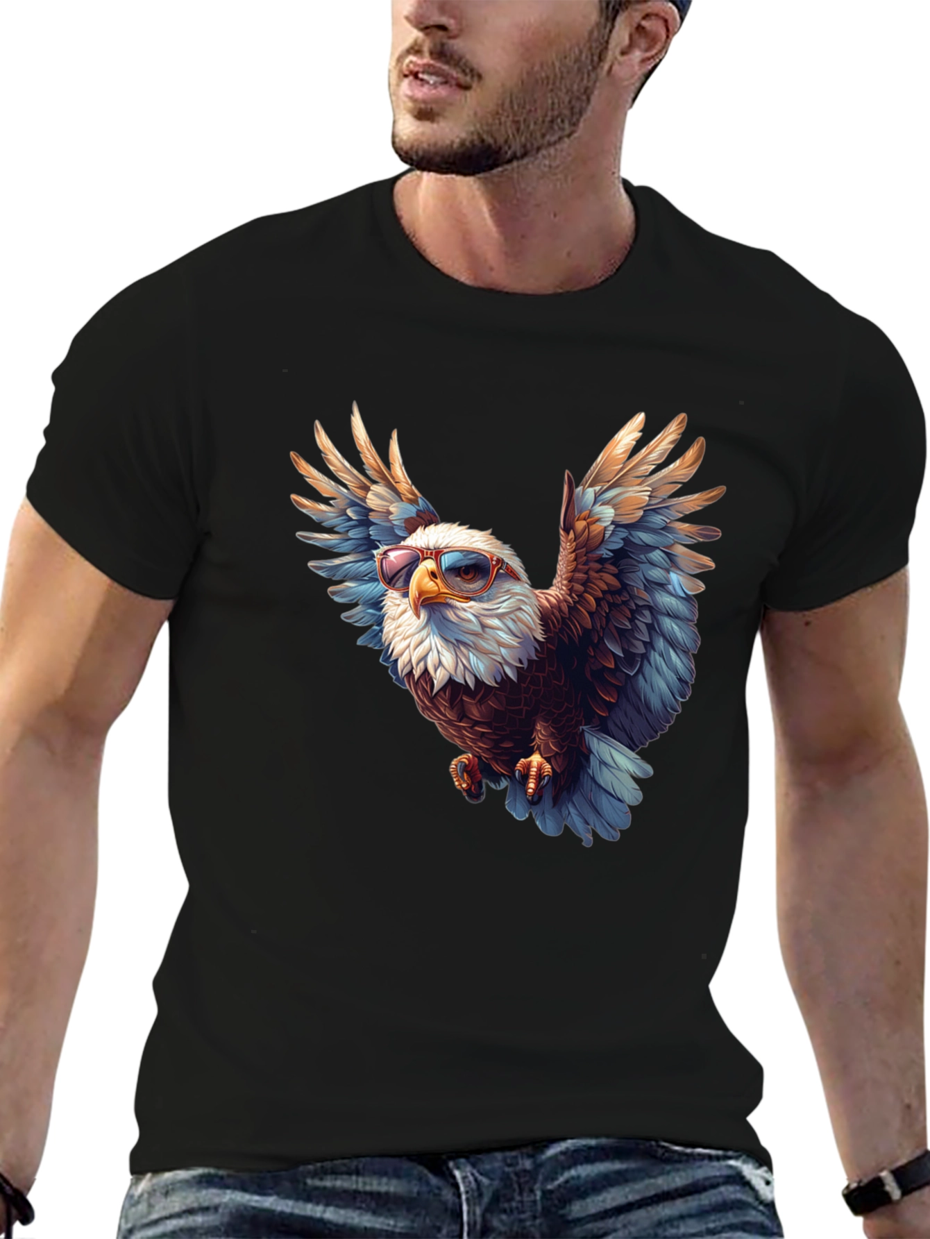 Bald Eagle Sunglasses Graphic Tee