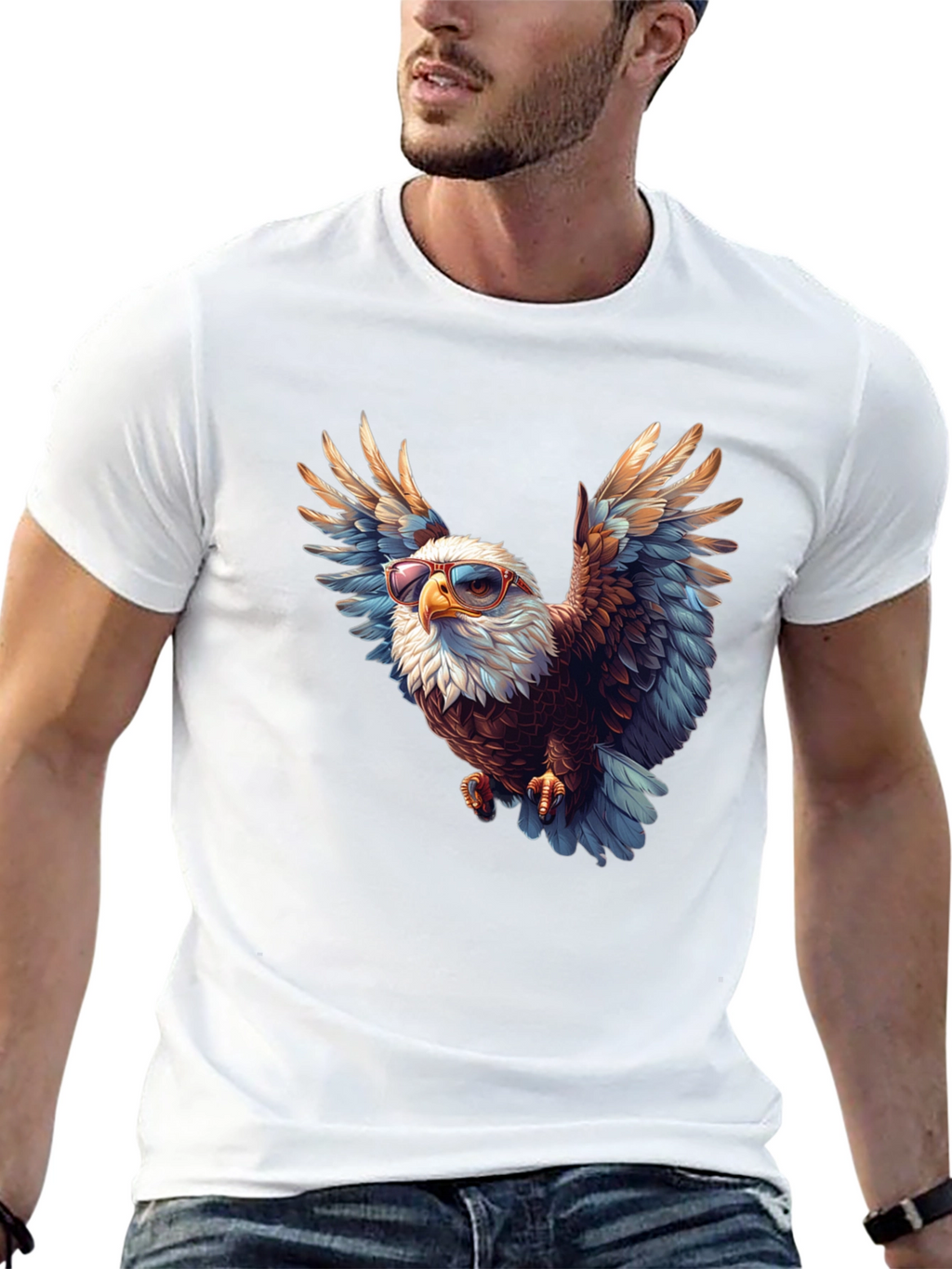 Bald Eagle Sunglasses Graphic Tee