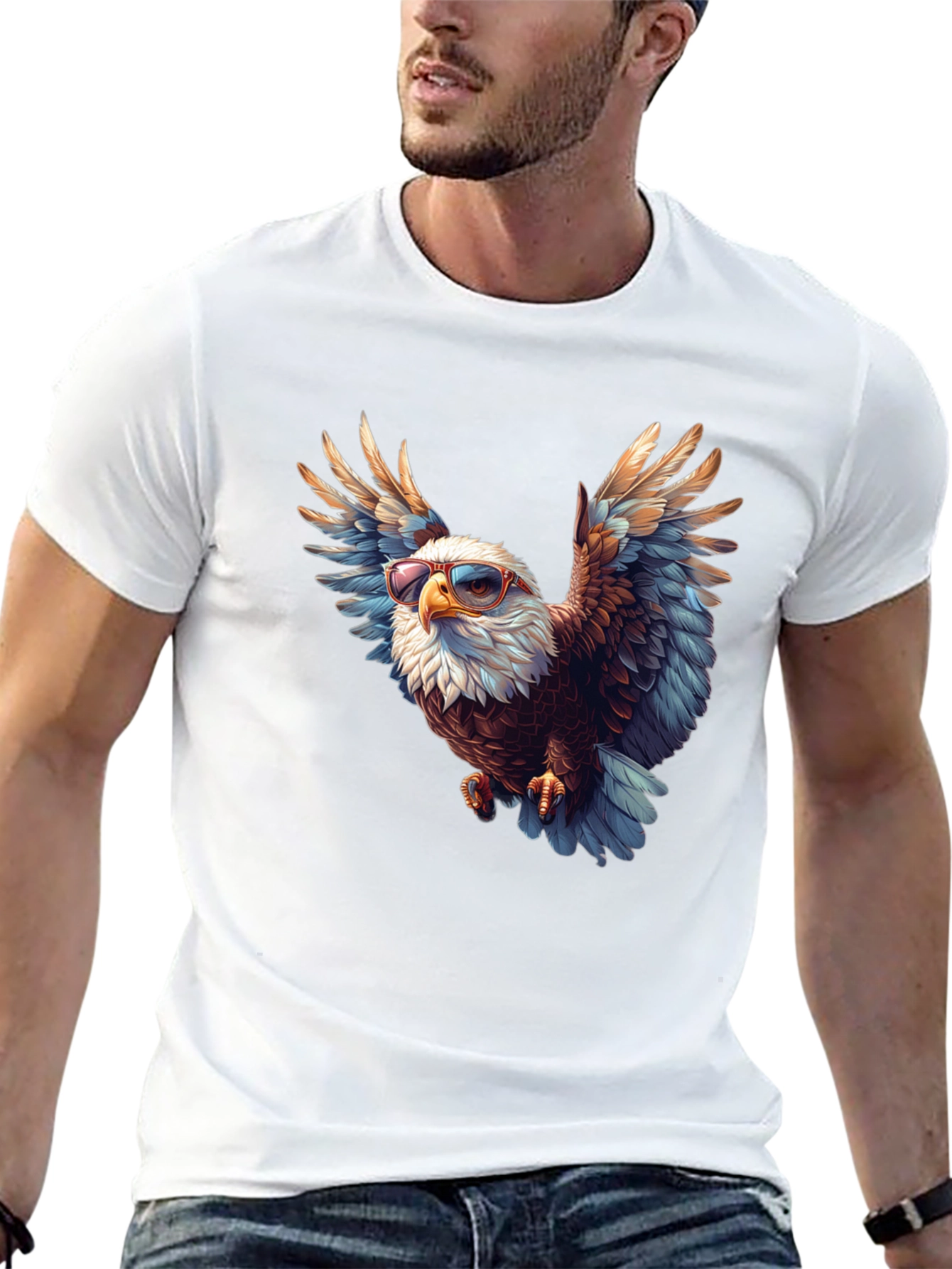 Bald Eagle Sunglasses Graphic Tee