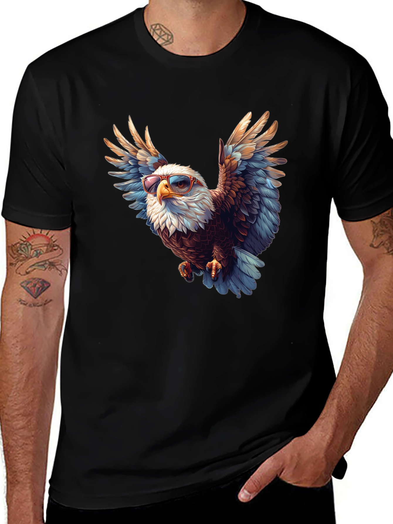 Bald Eagle Sunglasses Graphic Tee