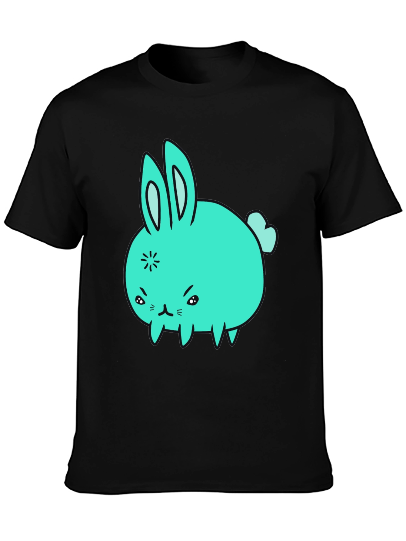 Angry Bunny Graphic Tee - Black