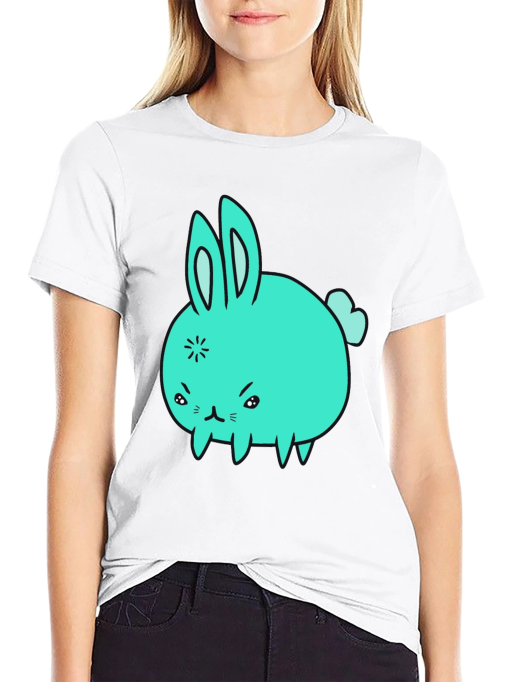 Angry Bunny Graphic Tee - Black