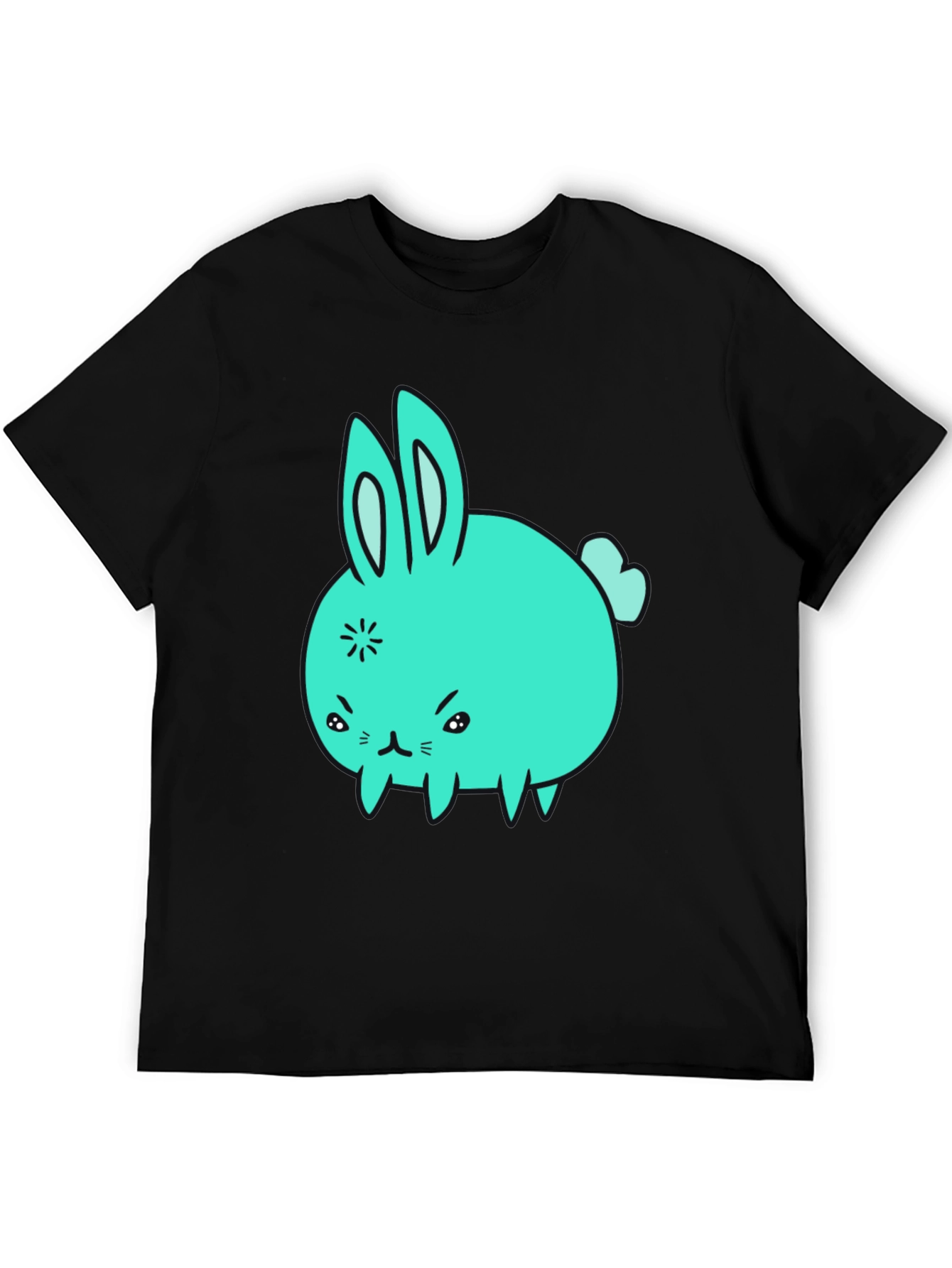 Angry Bunny Graphic Tee - Black