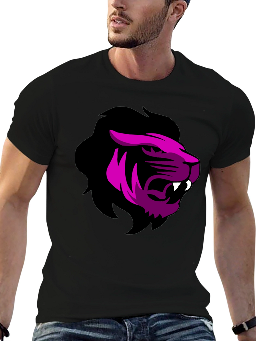 Bold Lion Graphic Tee - Black T-Shirt