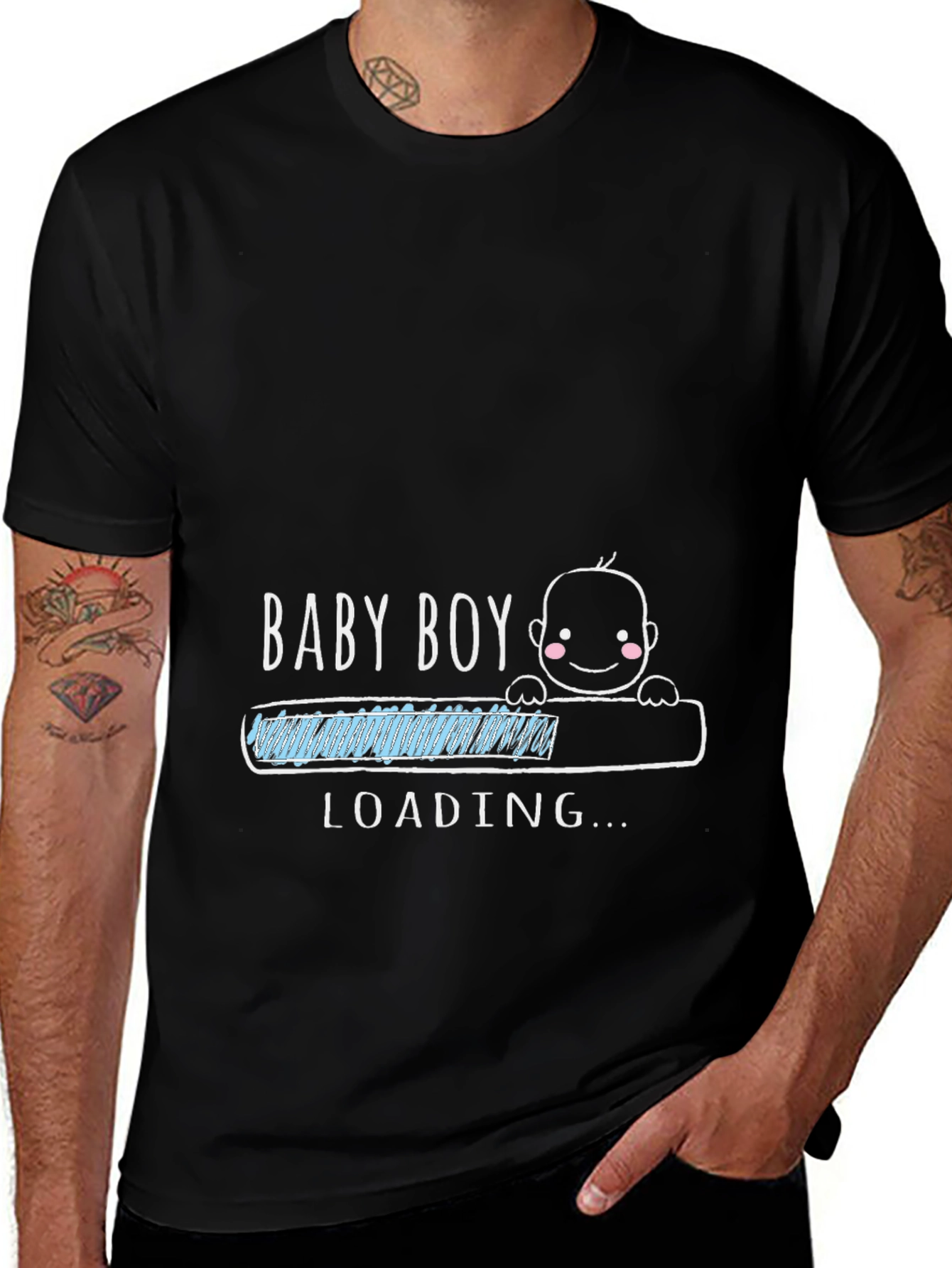 Baby Boy Loading T-Shirt - Expecting Dad Tee