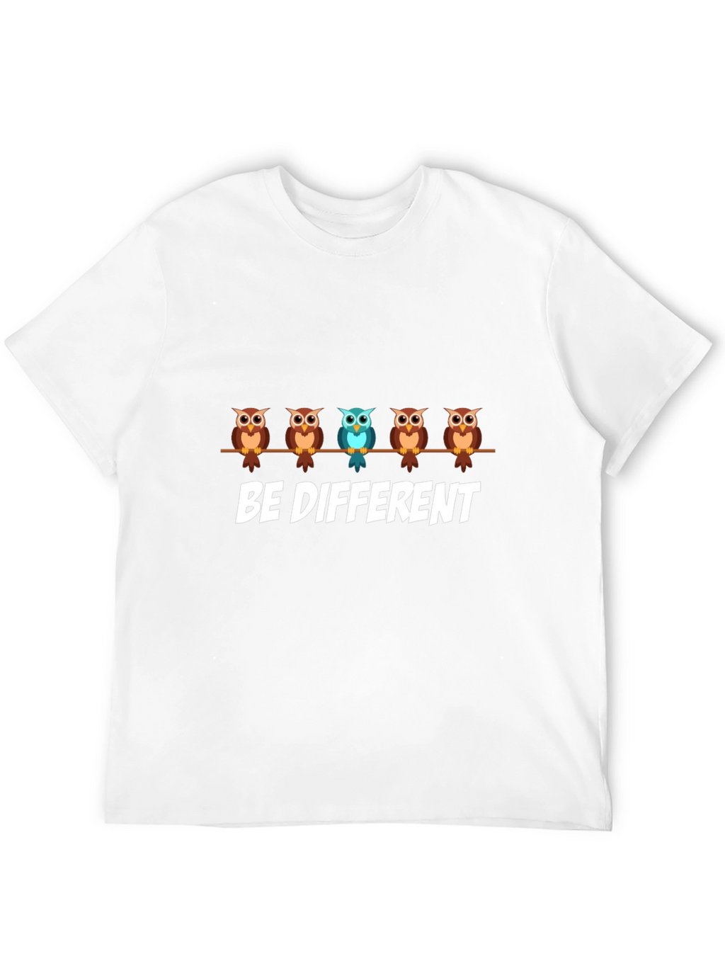 Be Different Owl Graphic Print T-Shirt