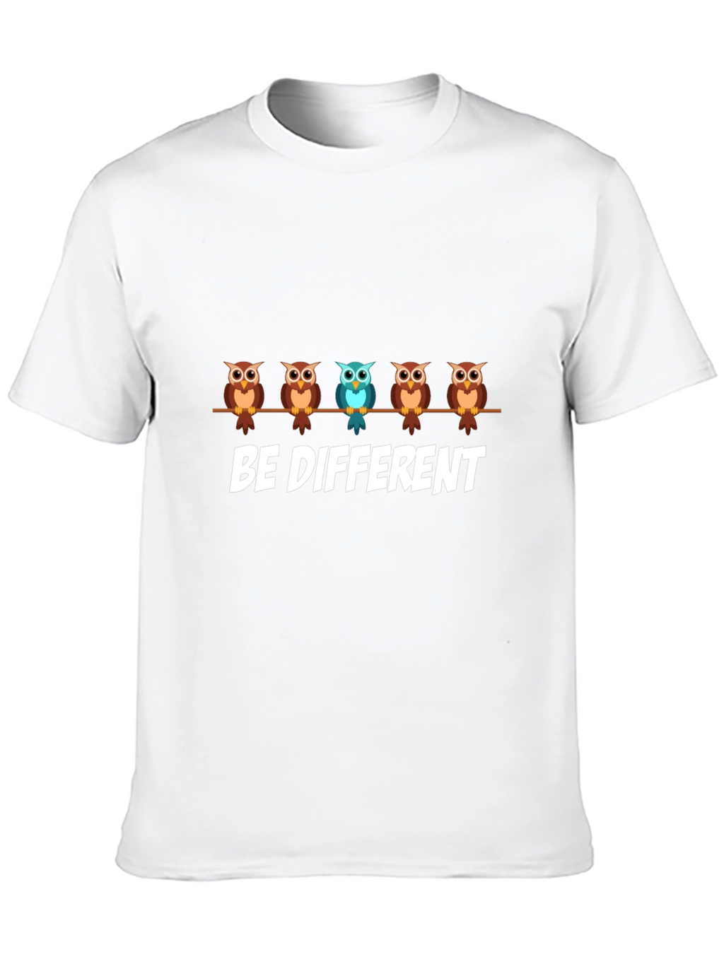 Be Different Owl Graphic Print T-Shirt