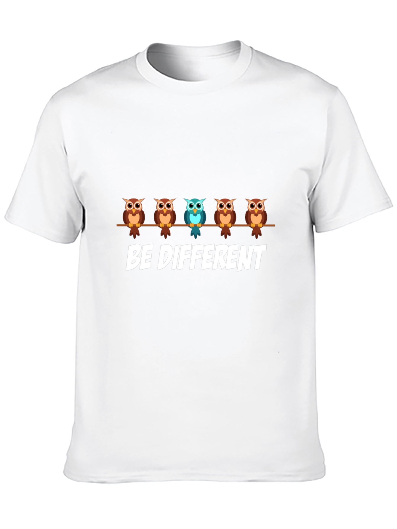 Be Different Owl Graphic Print T-Shirt