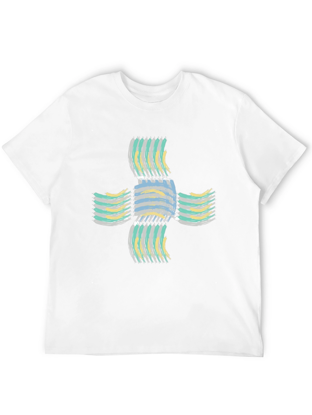 Abstract Cross Graphic Black T-Shirt
