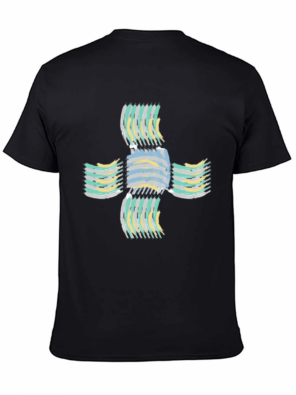 Abstract Cross Graphic Black T-Shirt