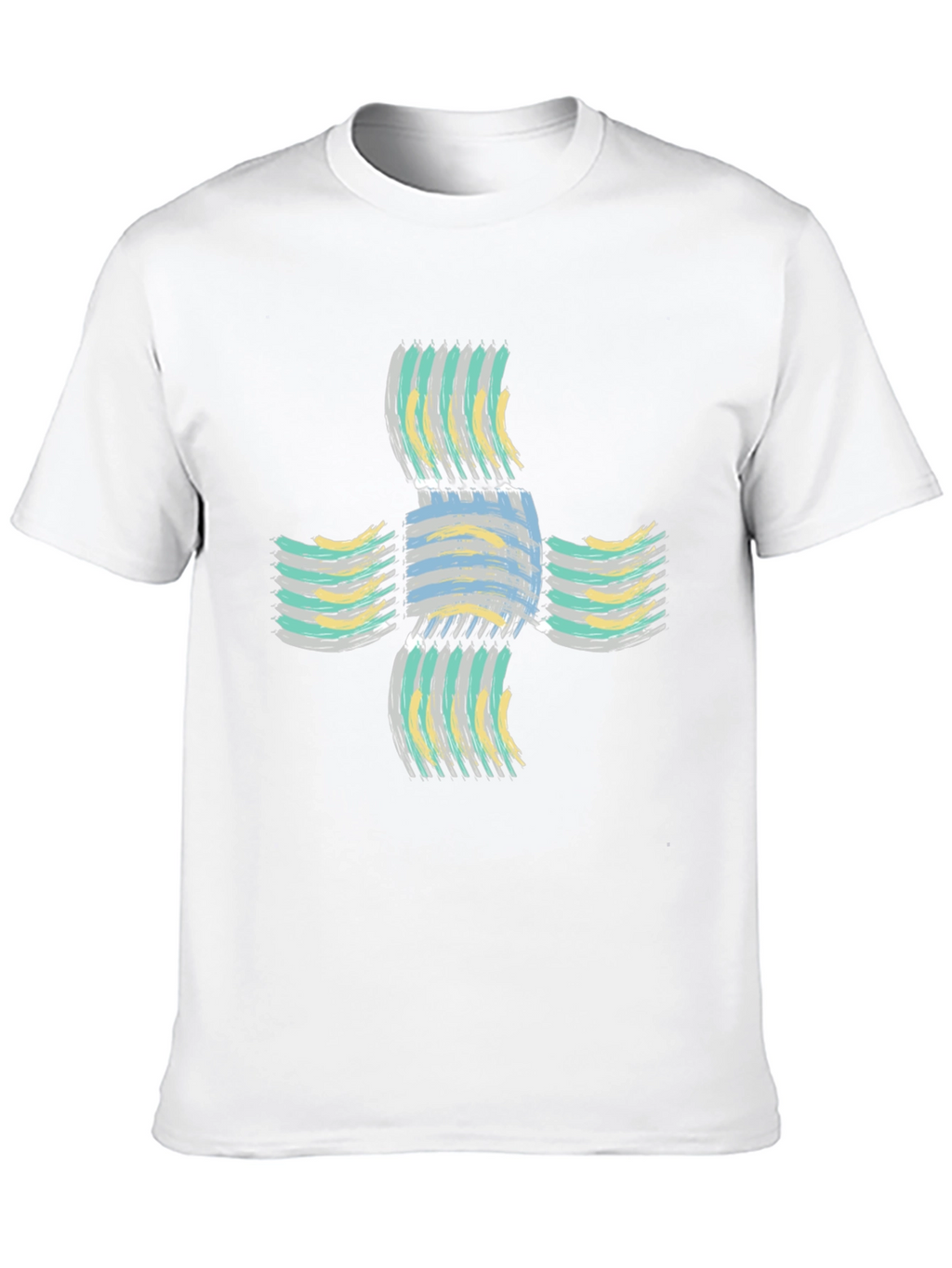 Abstract Cross Graphic Black T-Shirt