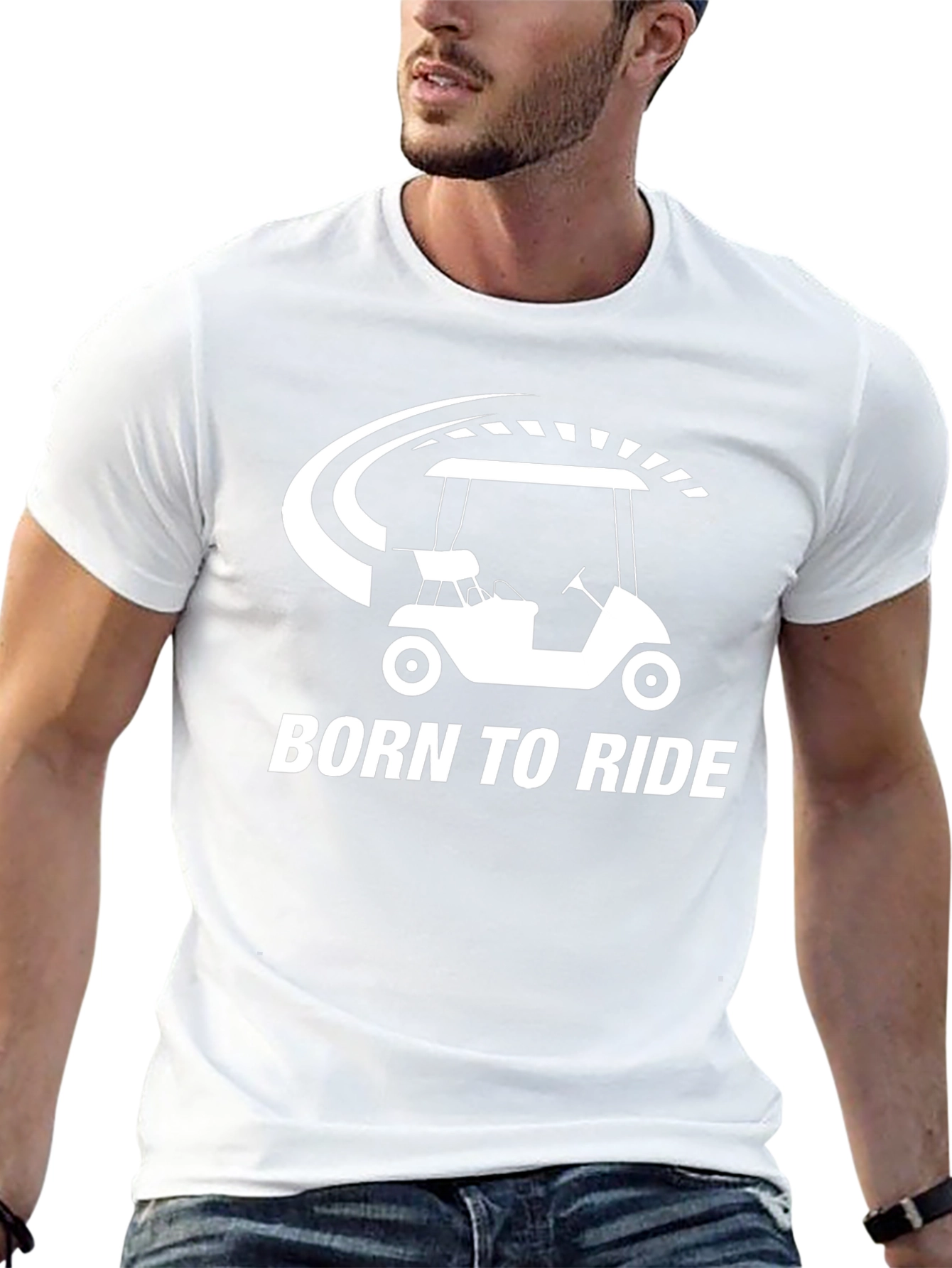 Born To Ride Golf Cart Graphic Tee