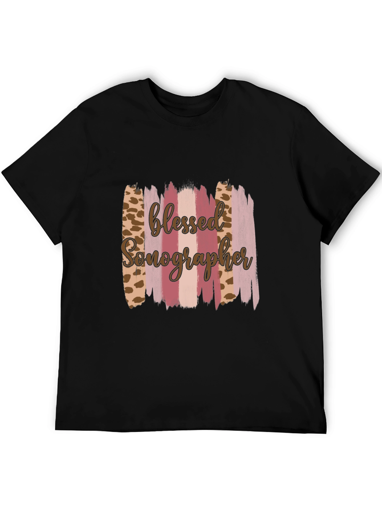 Blessed Sonographer Leopard Brushstroke T-Shirt
