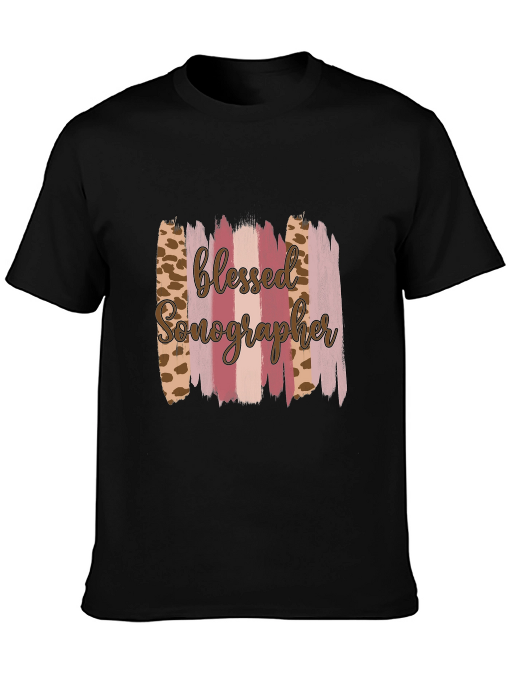 Blessed Sonographer Leopard Brushstroke T-Shirt