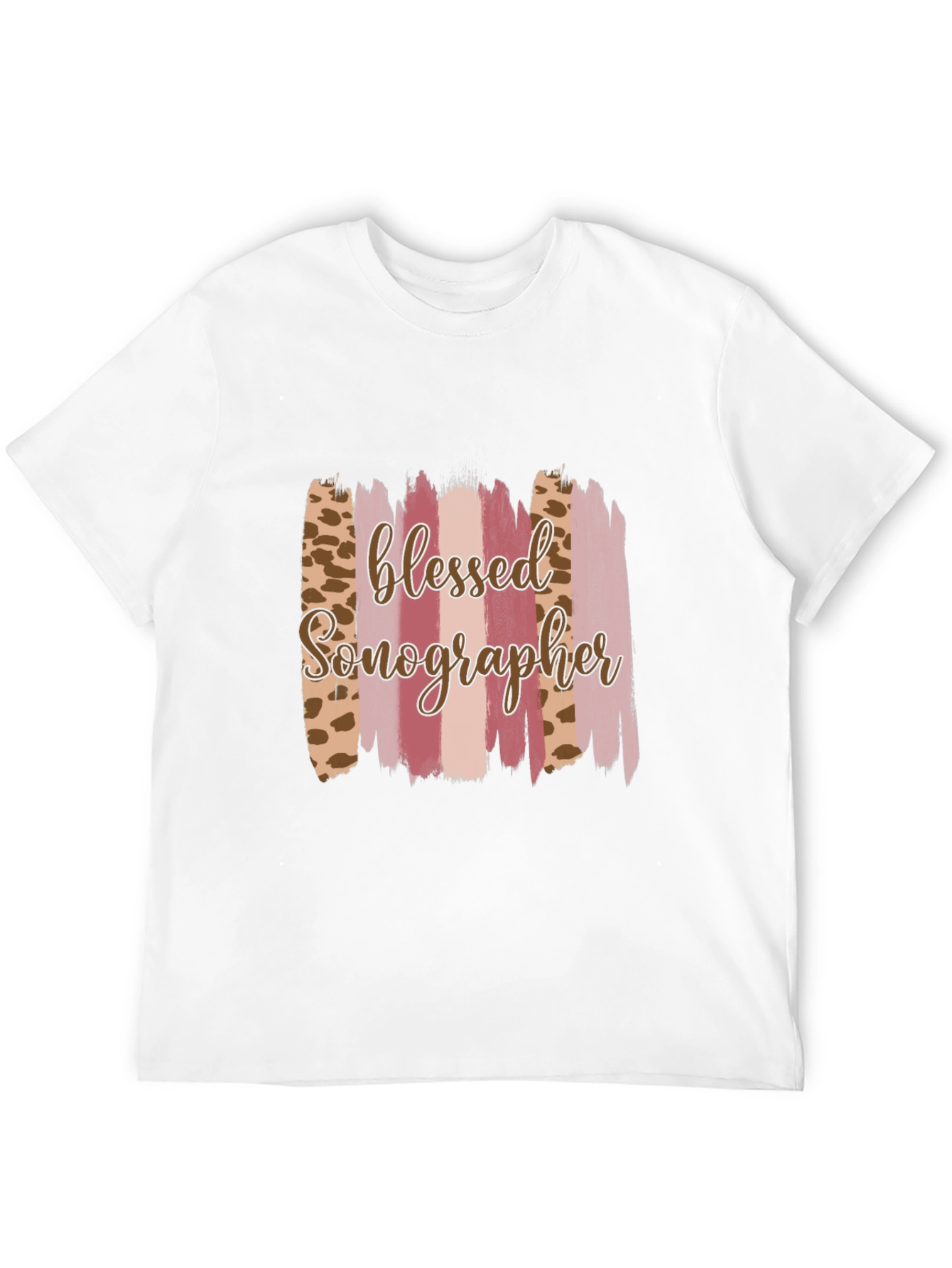 Blessed Sonographer Leopard Brushstroke T-Shirt