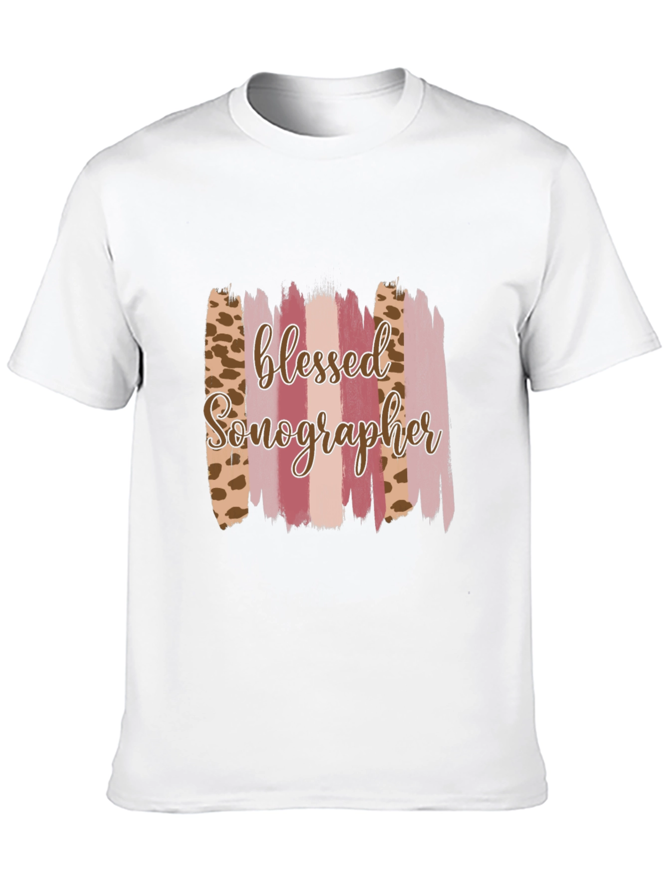 Blessed Sonographer Leopard Brushstroke T-Shirt