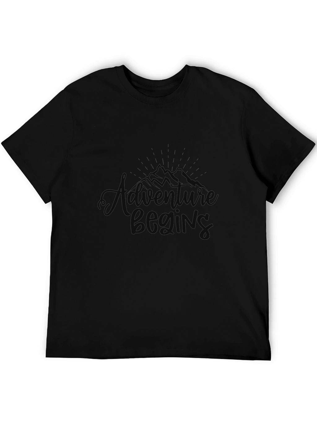 Adventure Begins Black Graphic T-Shirt