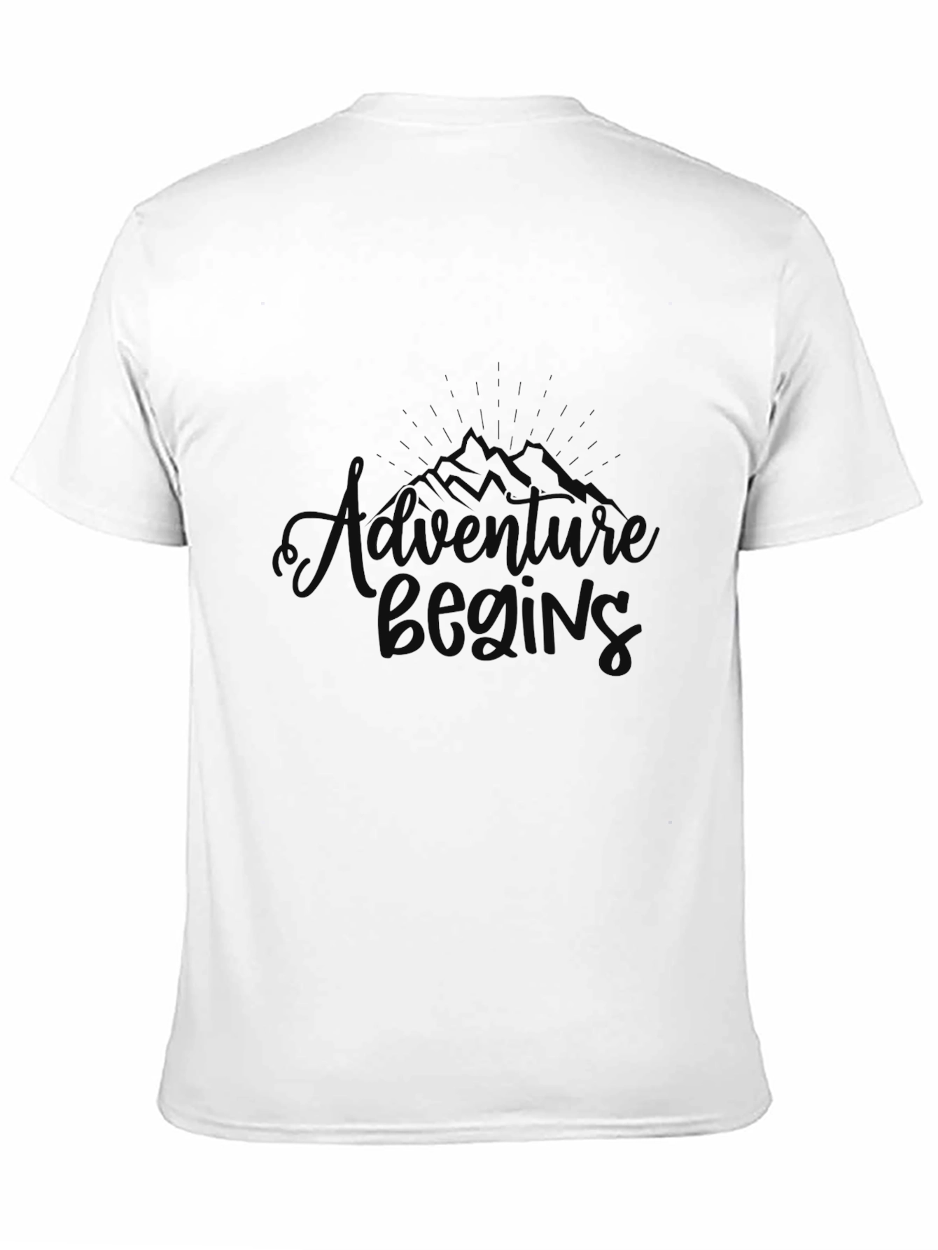 Adventure Begins Black Graphic T-Shirt