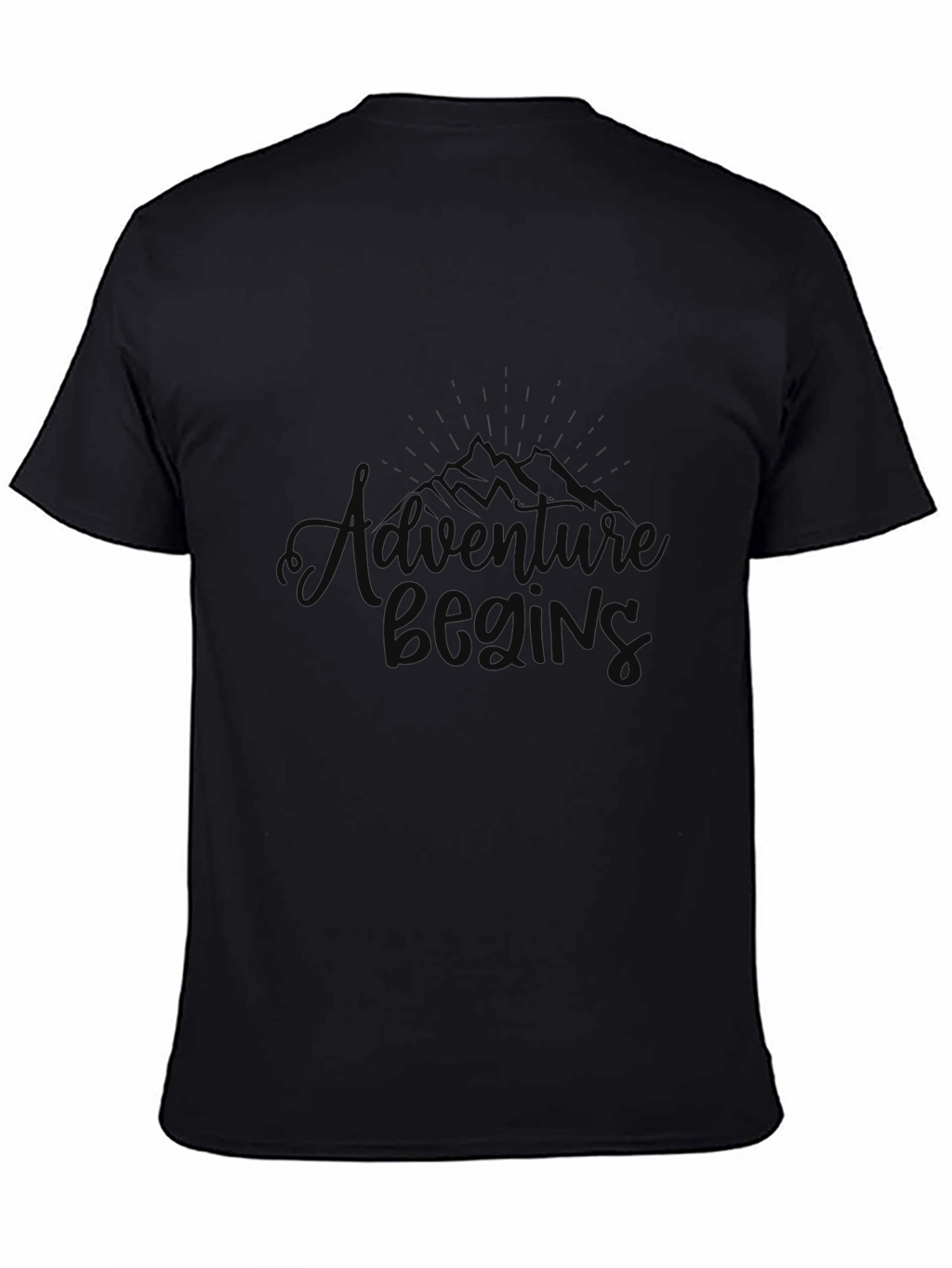 Adventure Begins Black Graphic T-Shirt