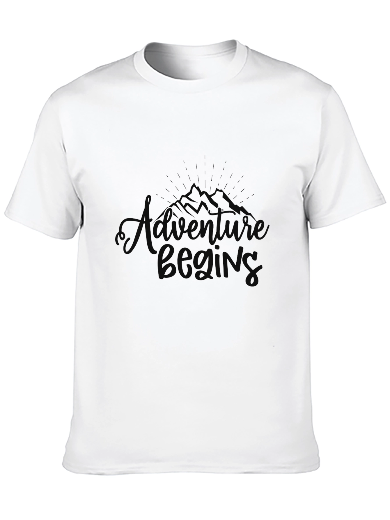 Adventure Begins Black Graphic T-Shirt