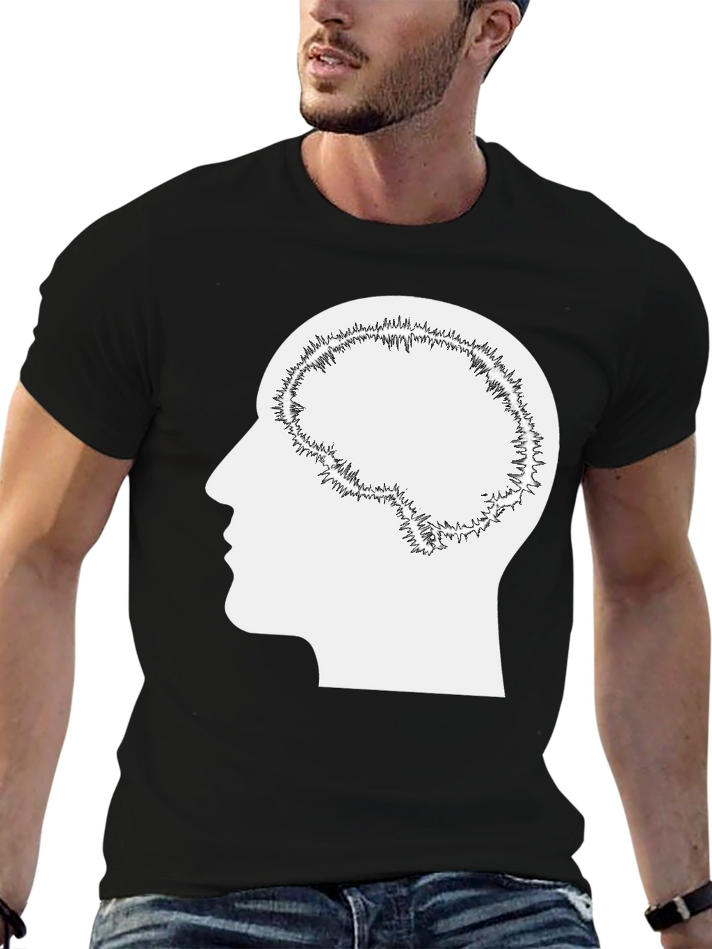 Brain Silhouette Graphic Tee - Unisex