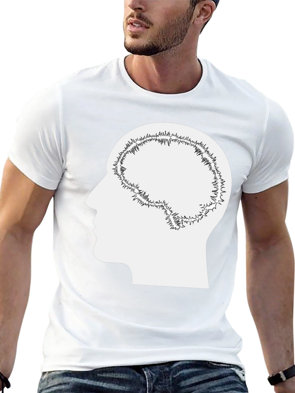 Brain Silhouette Graphic Tee - Unisex