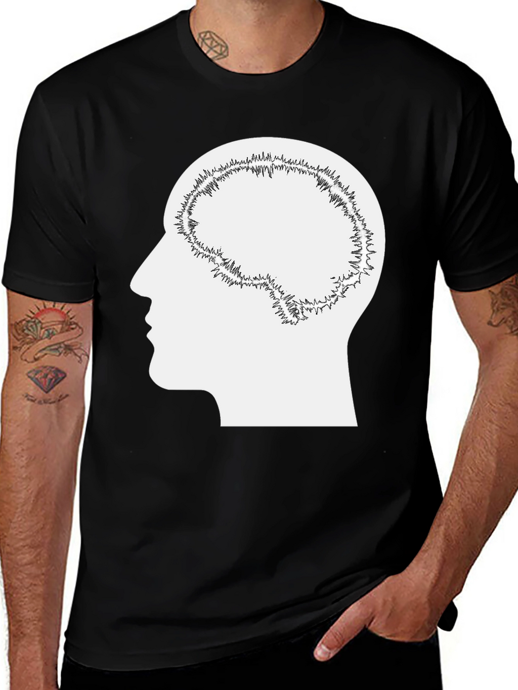 Brain Silhouette Graphic Tee - Unisex