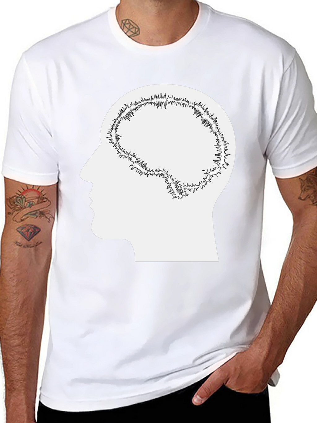 Brain Silhouette Graphic Tee - Unisex