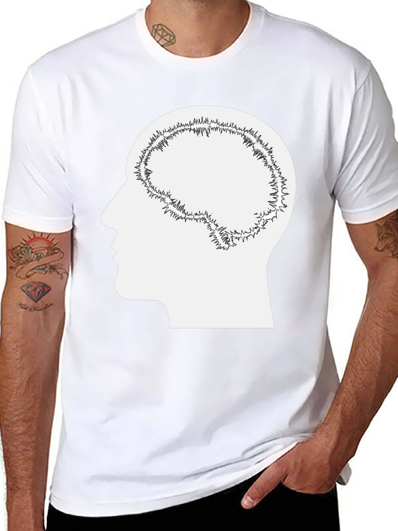Brain Silhouette Graphic Tee - Unisex
