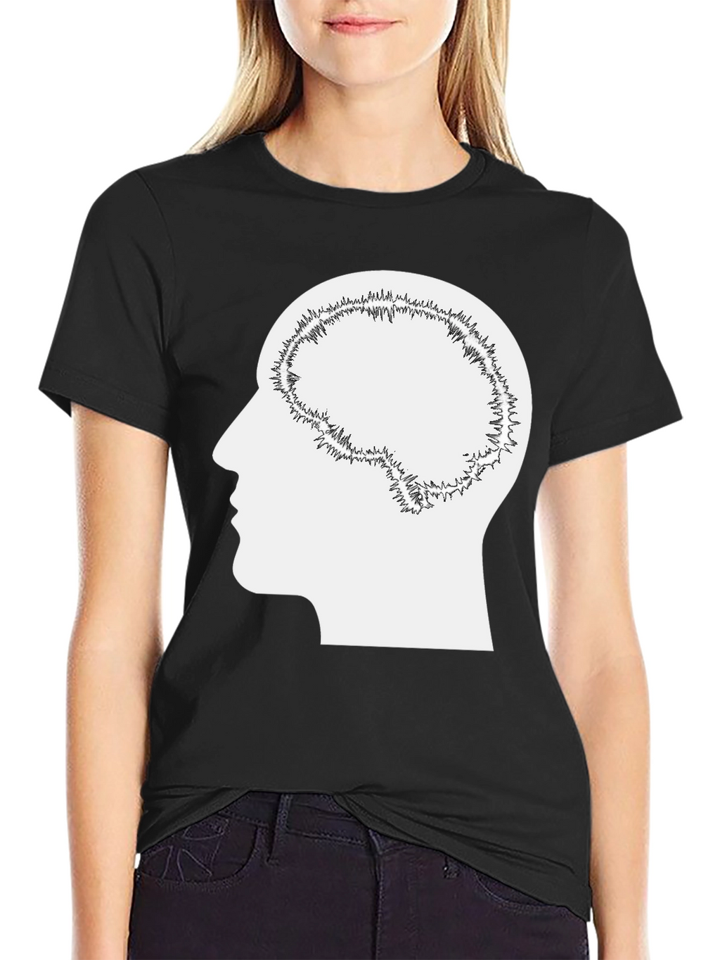 Brain Silhouette Graphic Tee - Unisex