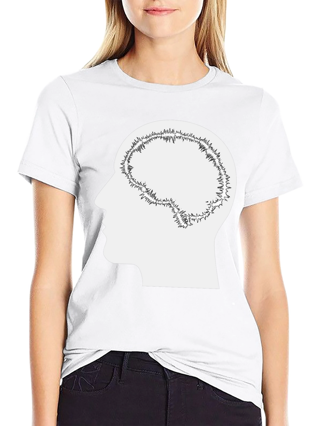 Brain Silhouette Graphic Tee - Unisex