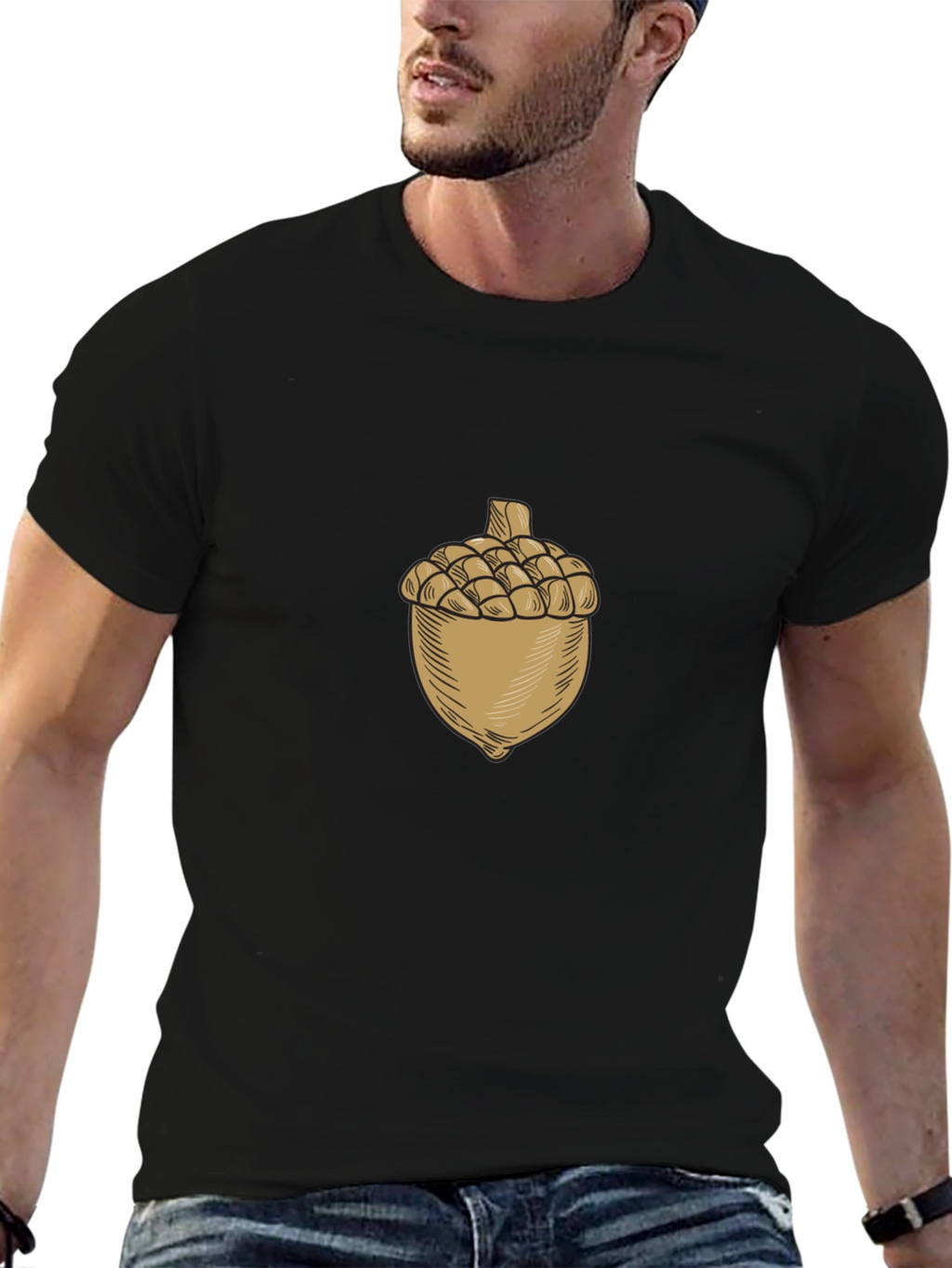 Acorn Graphic Black T-Shirt