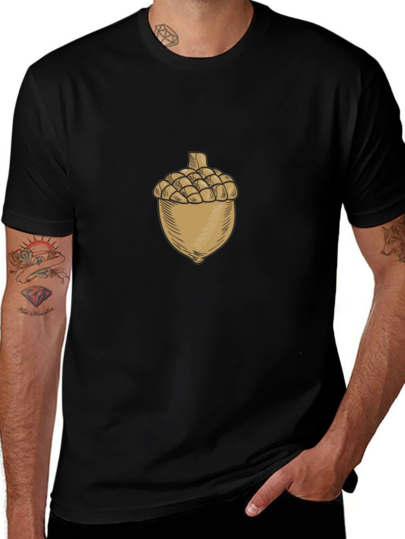Acorn Graphic Black T-Shirt