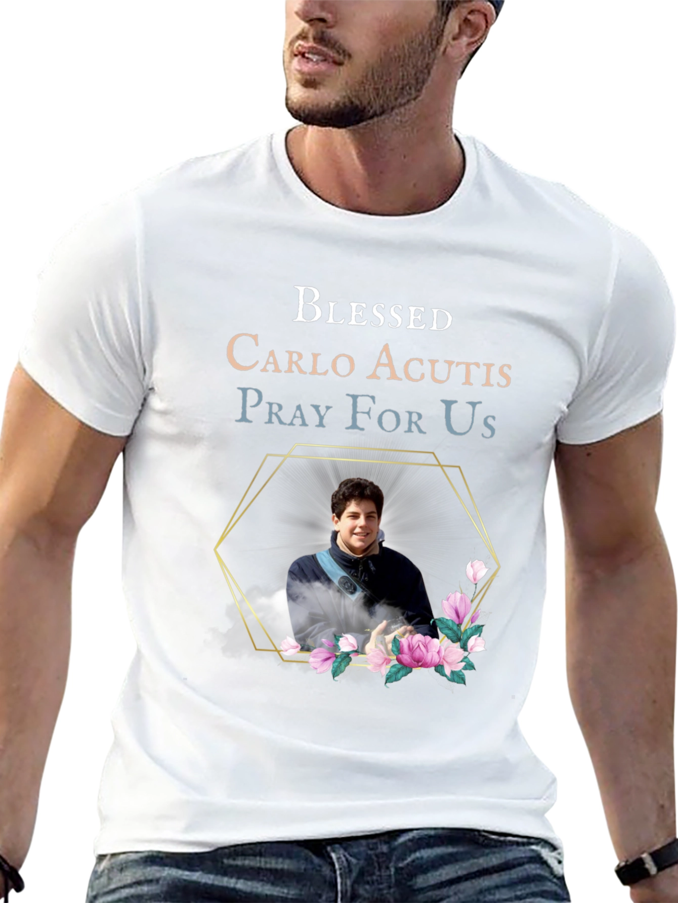 Blessed Carlo Acutis Pray For Us Black T-Shirt
