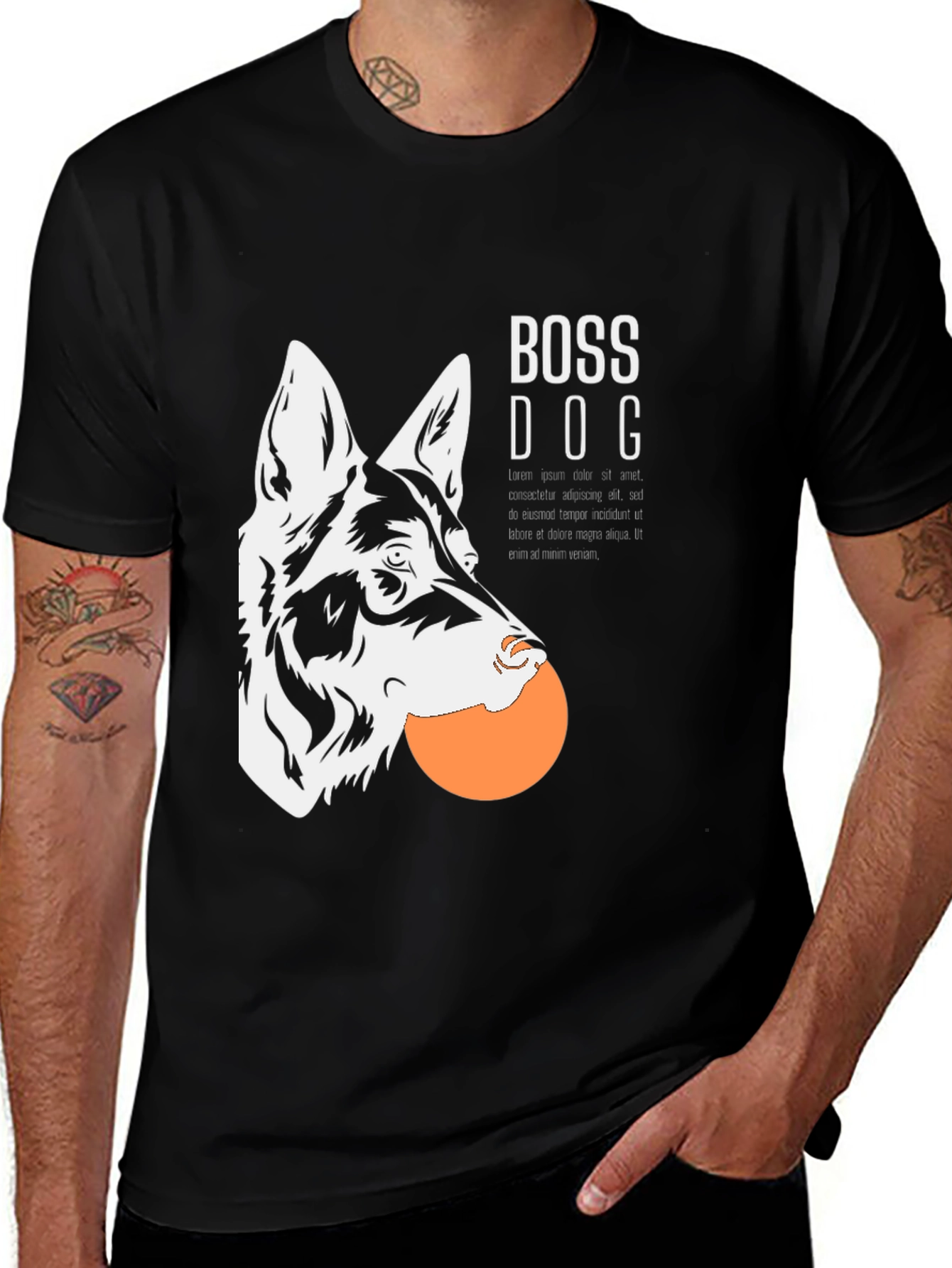 Boss Dog Graphic T-Shirt - Cool Canine Design