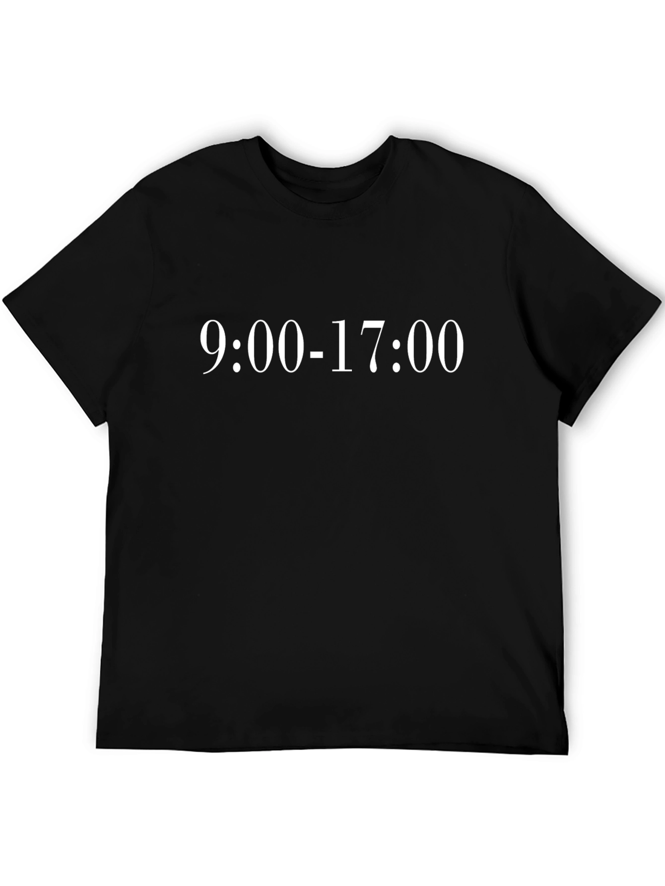 9:00-17:00 Graphic Tee - Black Cotton T-Shirt